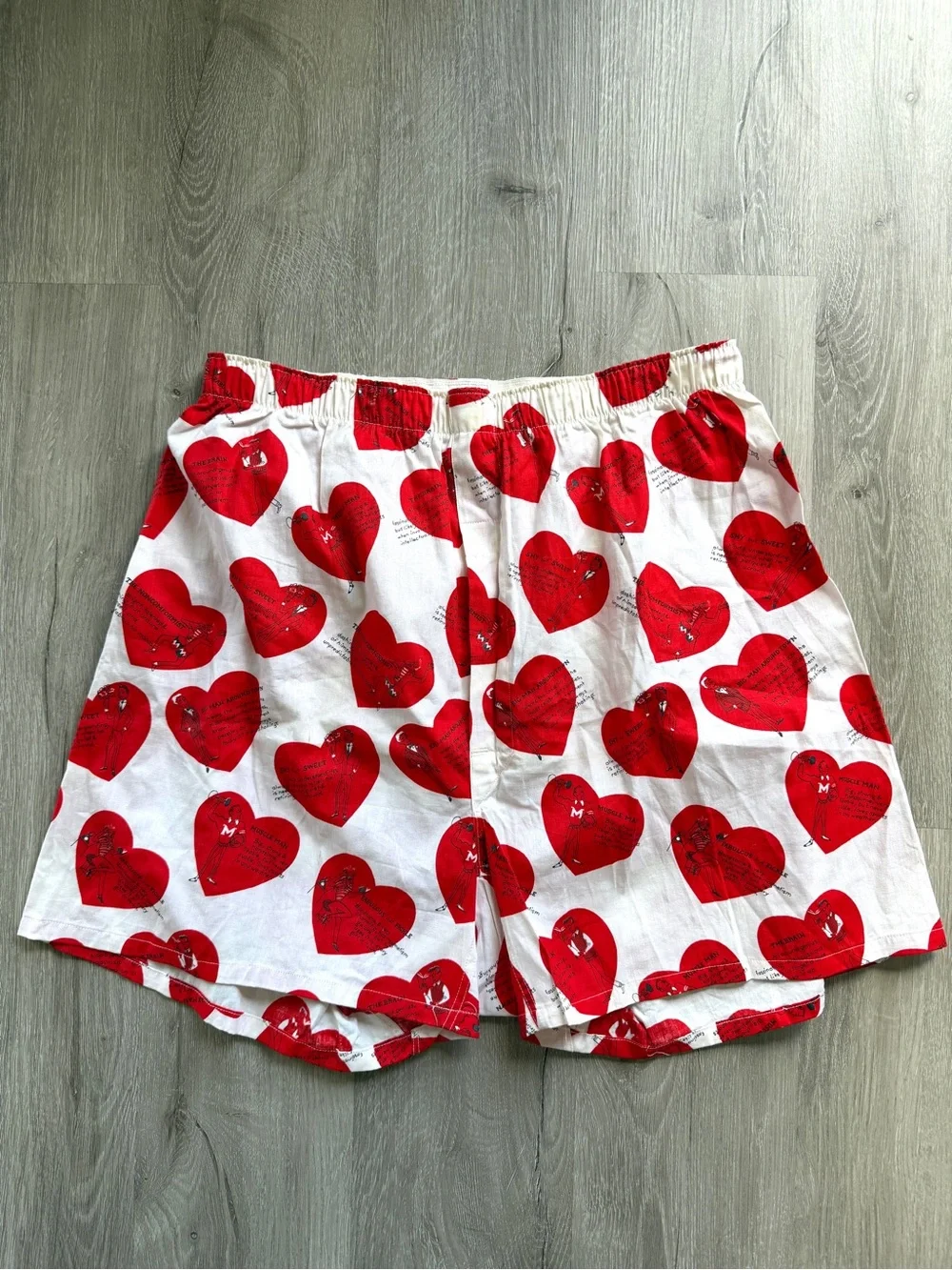 Arrow Vintage Valentine Hearts Novelty Boxer Shorts Sprinter 36 Sanforized 1738